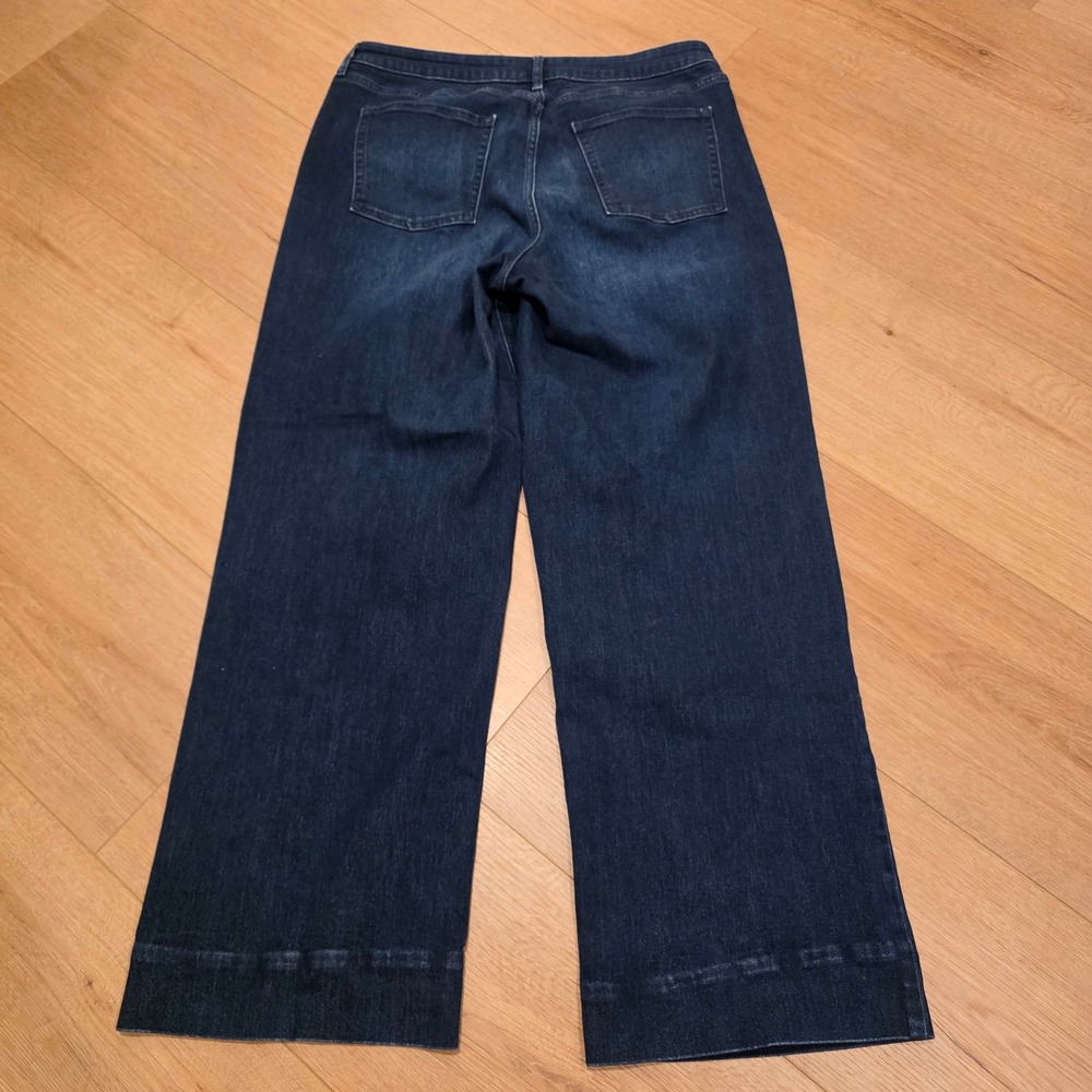 Old Navy Wow Wide Leg Jeans Womens 16 Tall Dark Wash High Rise Denim Tall Girl - Picture 8 of 9